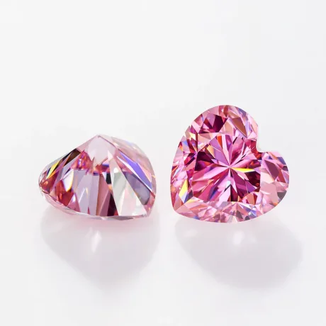 Heart Cut Moissanite-Pink