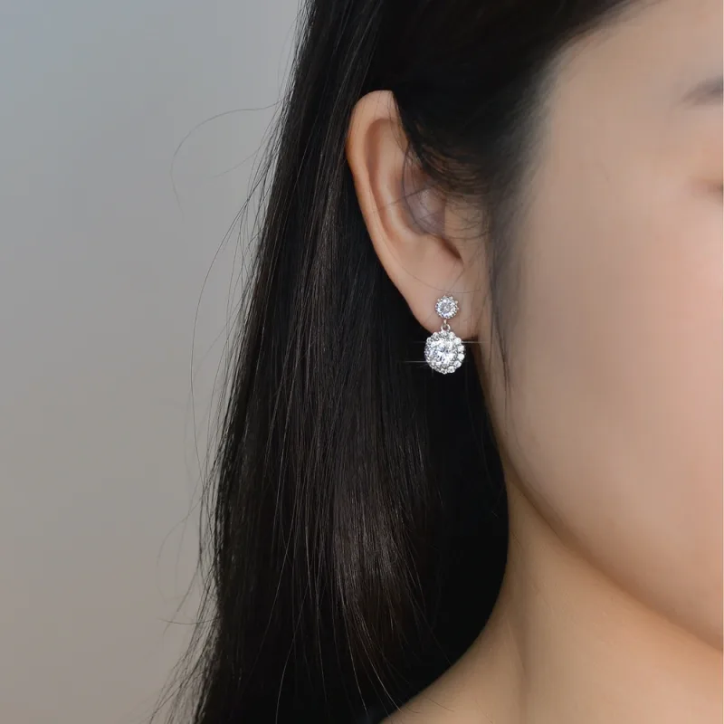 Moissanite Round Earrings 4