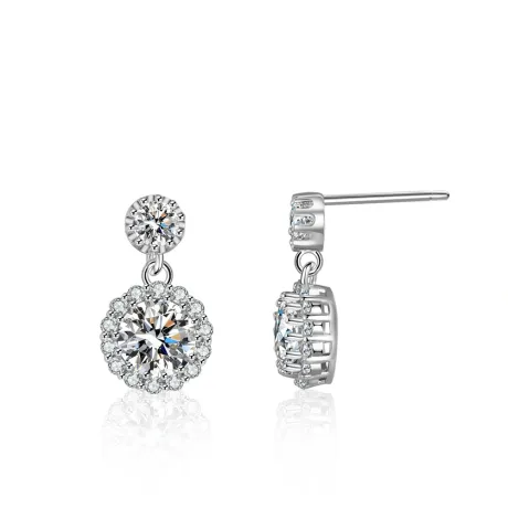 Moissanite Round Earrings