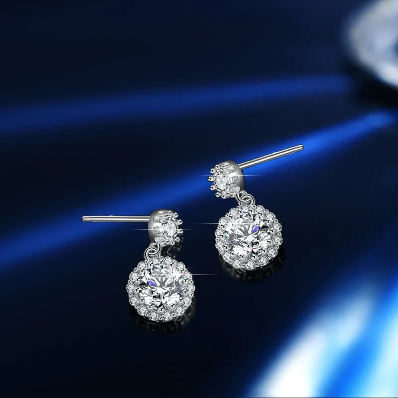 Moissanite Round Earrings 5