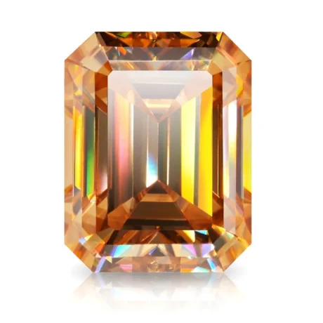 Emerald Cut Moissanite - Champagne