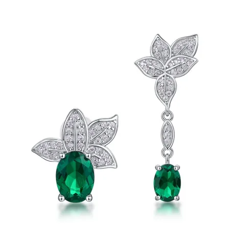 Asymmetry Lab Created Emerald Earrings
