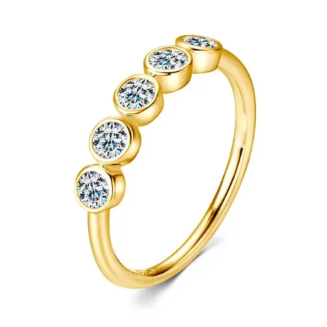 Bubbles Moissanite Ring