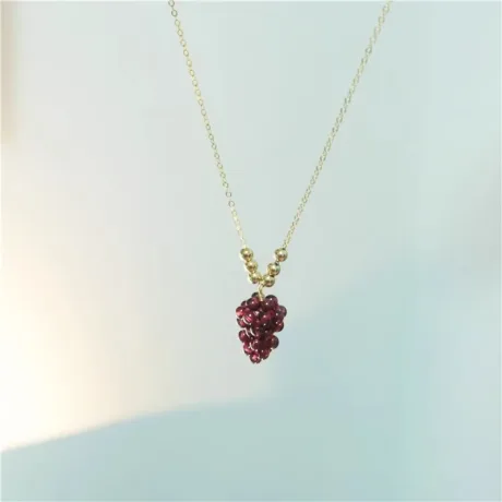 Grape Garnet Necklace-Gold Filled