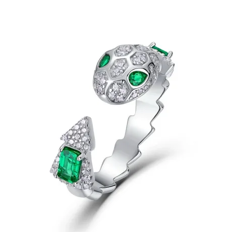 Lab Created Emerald Snake Ring