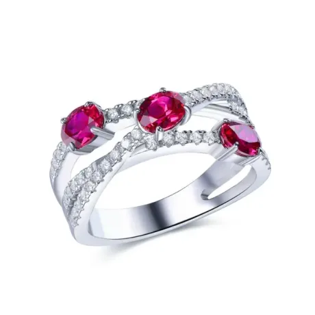 Lab Created Ruby Cross Ring