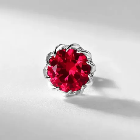 Lab Created Ruby Stud Earrings-5 Carat