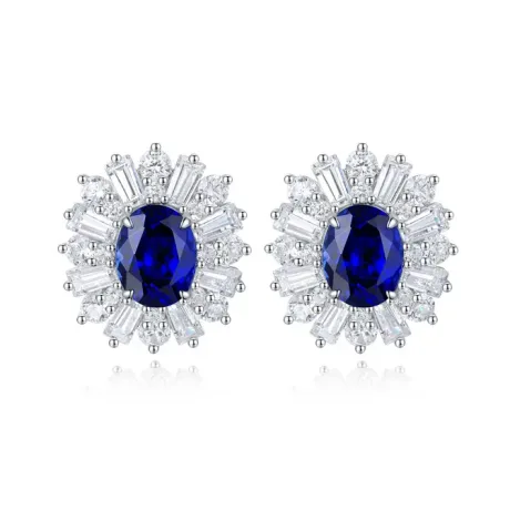 Lab Grown Sapphire Earrings