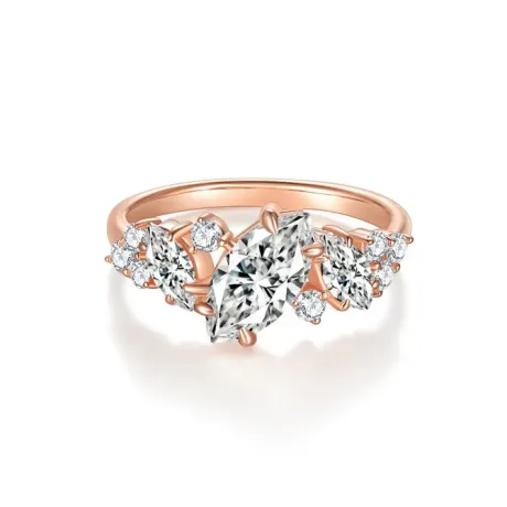 Marquise Cut Moissanite Engagement Ring 2
