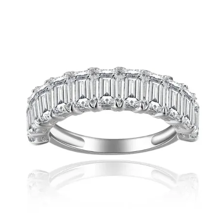 Moissanite Emerald Cut Eternity Band