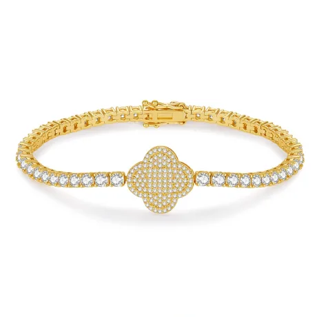 Moissanite Four Leaf Clover Tennis Bracelet