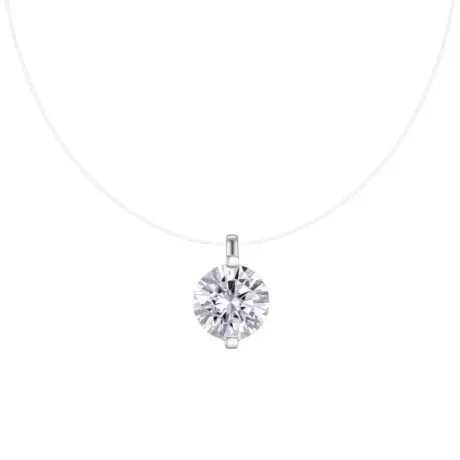 Moissanite Invisible Line Necklace