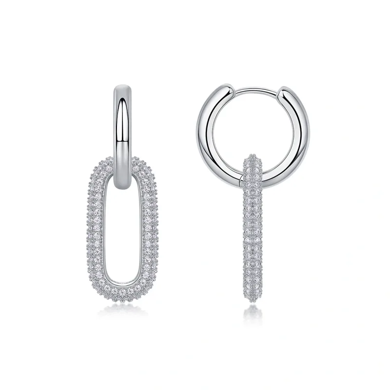 Moissanite Letter O Earrings 2