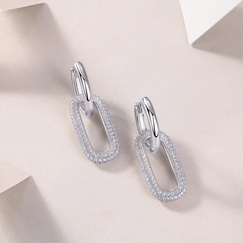 Moissanite Letter O Earrings Silver
