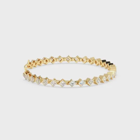 Princess Cut Lab Grown Diamond Tennis Bracelet-3 Carat