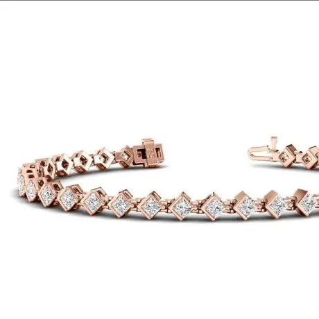 Princess Cut Lab Grown Diamond Tennis Bracelet