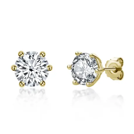Six Prong Moissanite Stud Earrings