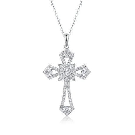 Women's Lab Grown Diamond Cross Necklace