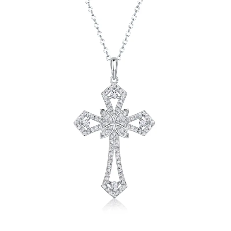 Women's Lab Grown Diamond Cross Necklace