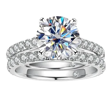 double halo moissanite ring